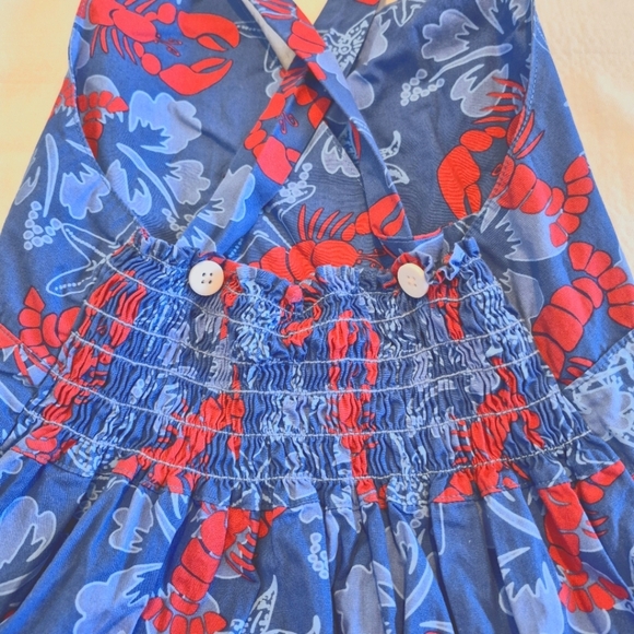 Corky's Kids girls size 7 lobster & flower printed dress, adjustable straps EUC - Picture 4 of 6